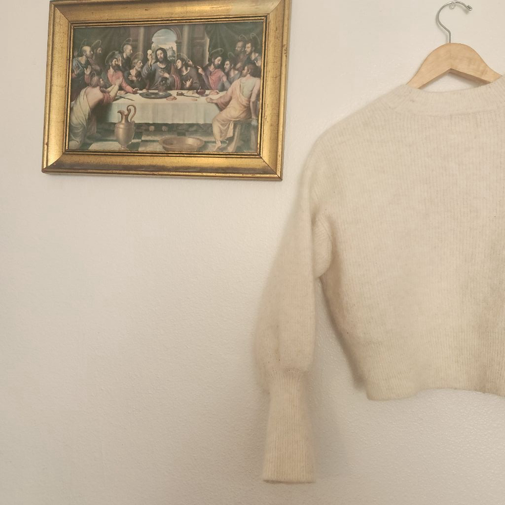 chunky knit cropped mohair Sweater - Picture 2 of 5